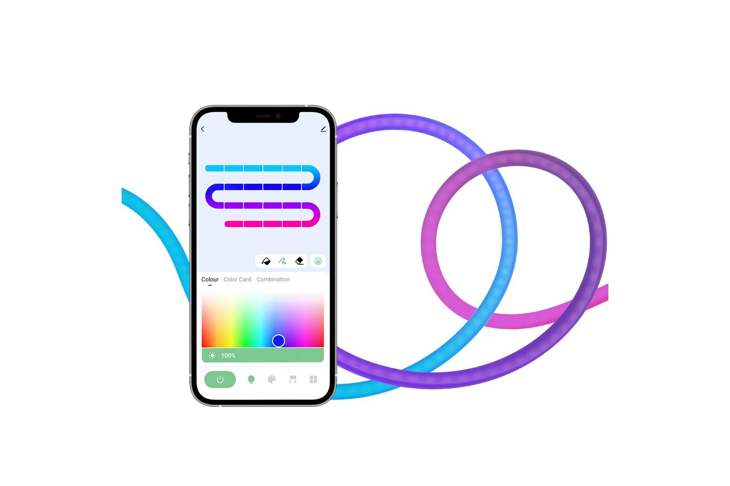 Hombli Smart Neon Tube Hombli Smart Neon Tube - valonauhaa voidaan käyttää sekä ulkona että sisällä